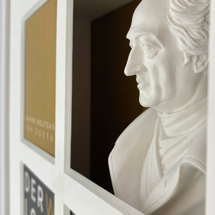 3D-Objektbild 'Goethe', Detailansicht Gipsbüste