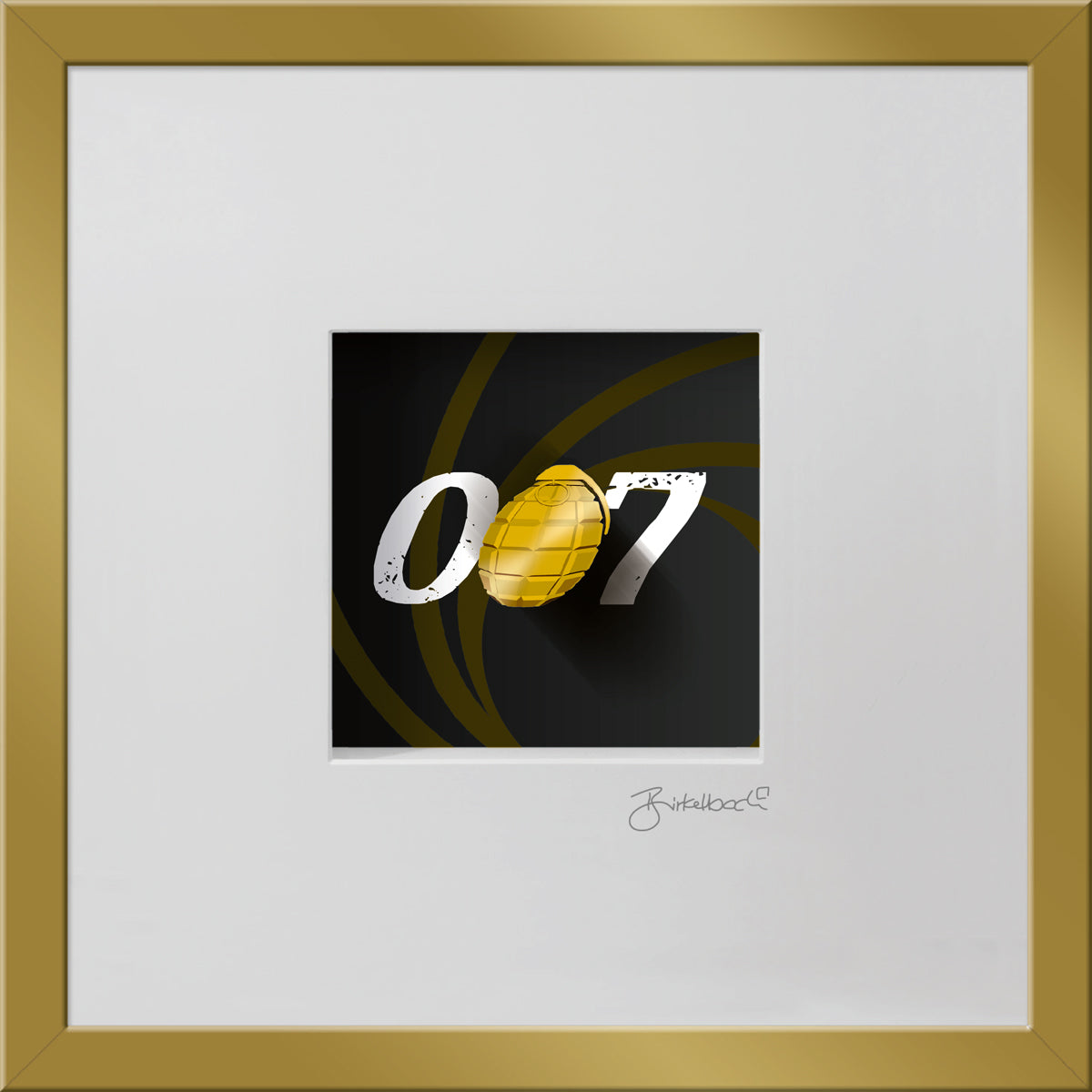 Geschenk 3D-Objektbild '007', Rahmen Gold