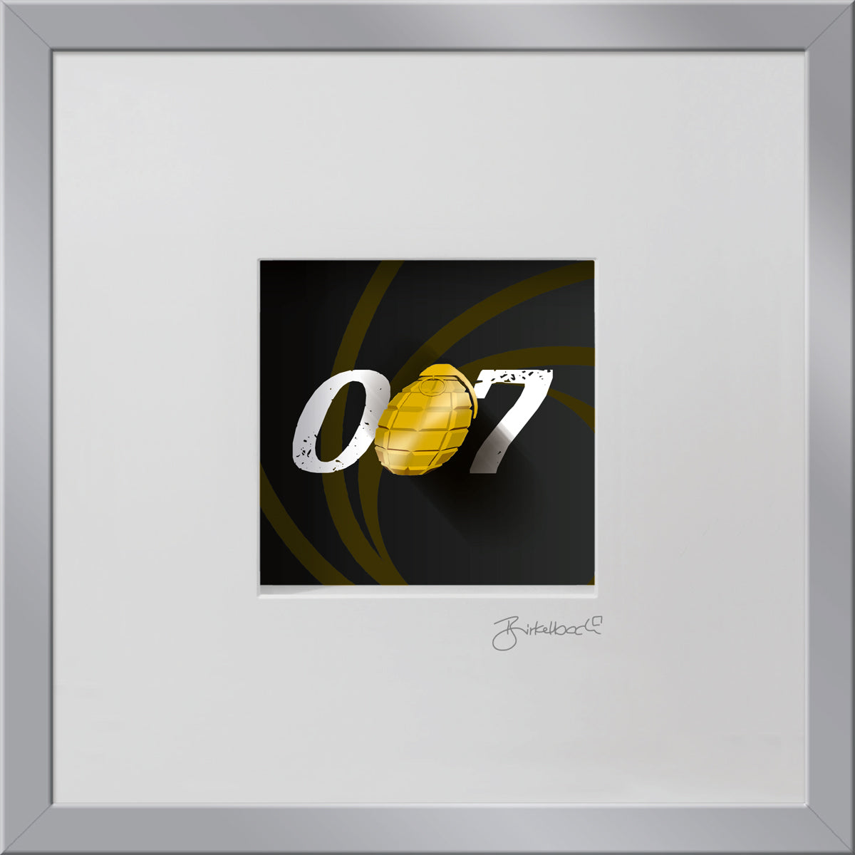 Geschenk 3D-Objektbild '007', Rahmen Silber