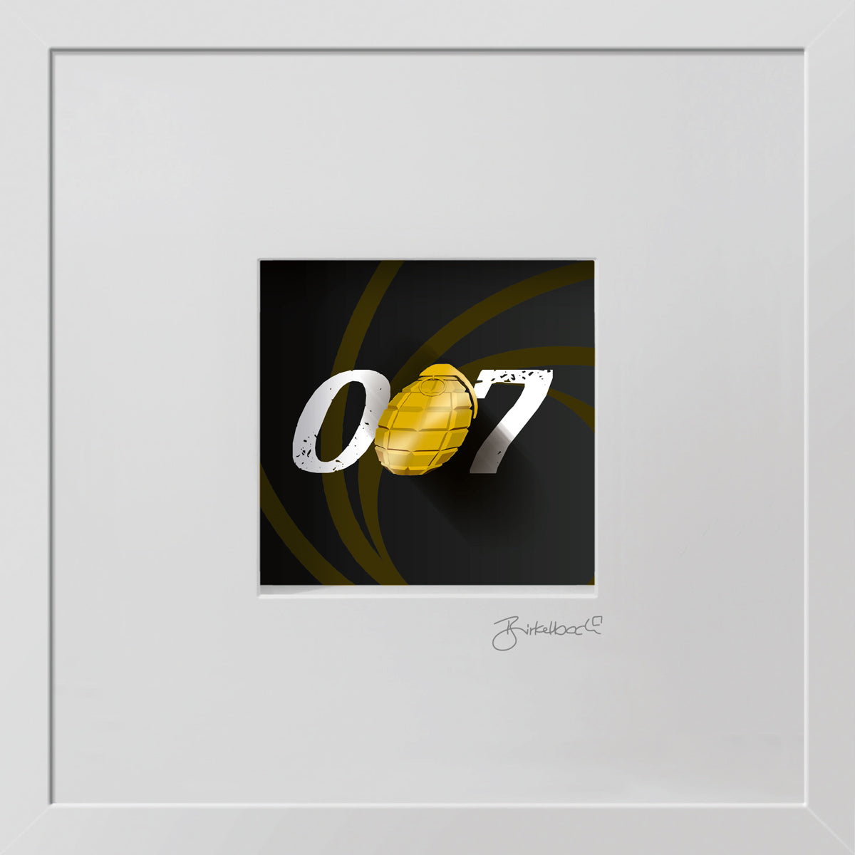 Geschenk 3D-Objektbild '007', Rahmen Weiß