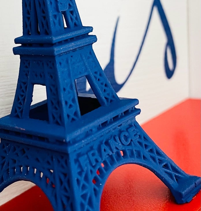 Paris – 3D-Objektbild – Eiffelturm-Typografie – Geschenk für Paris-Fans