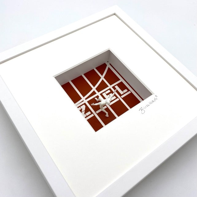 3D-Wandbild 'Im Ziel', Seitenansicht mit Tiefenwirkung