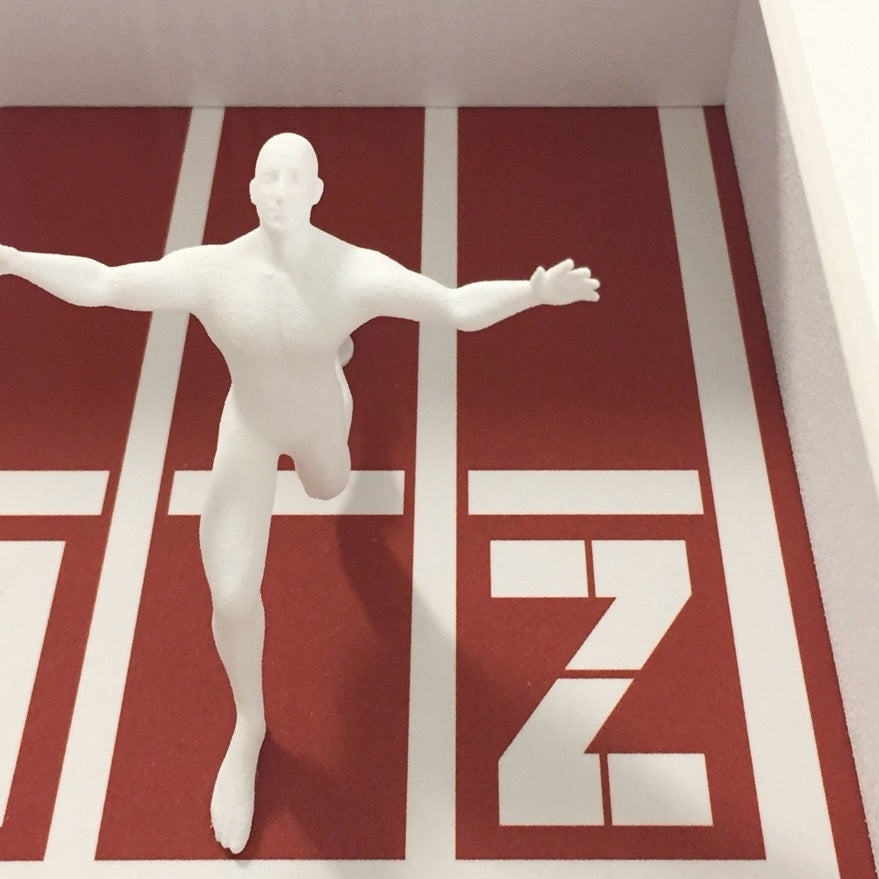 3D-Objektbild 'Im Ziel', Detailansicht Läufer-Motiv