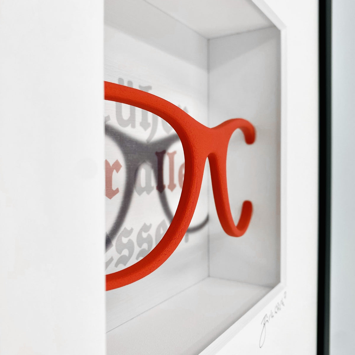 3D-Objektbild 'Früher war alles besser', Detailansicht Typografie