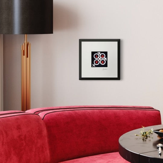 3D-Wandbild 'Love is Love' im Wohnraum, 35x35x7,5 cm