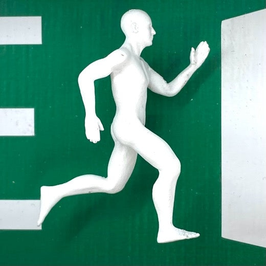 3D-Objektbild 'Exit', Detailansicht Typografie