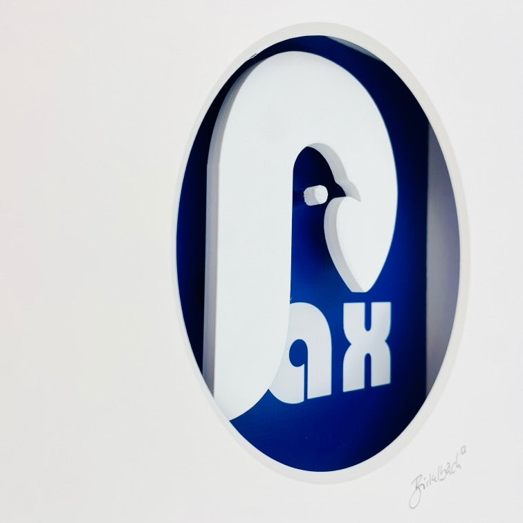3D-Objektbild 'PAX', Detailansicht Typografie