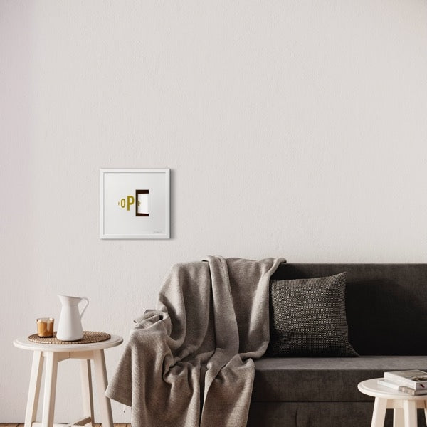 3D-Wandbild 'Hoffnung' im Wohnraum, 35x35x7,5 cm