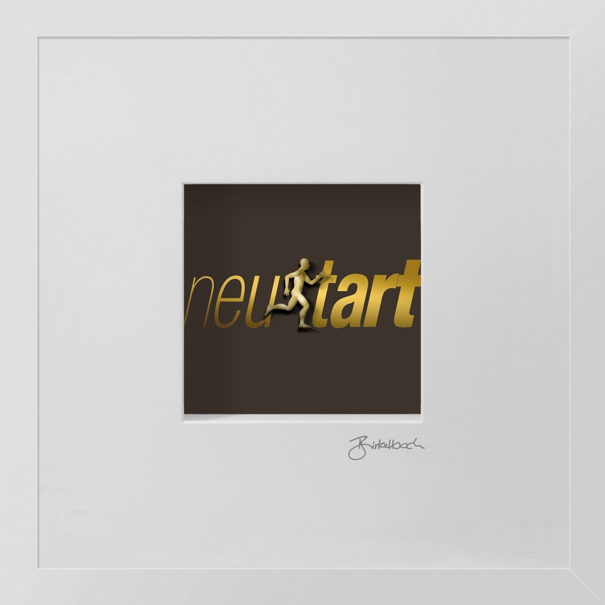 Geschenk 3D-Objektbild 'Neustart' mit motivierender Typografie