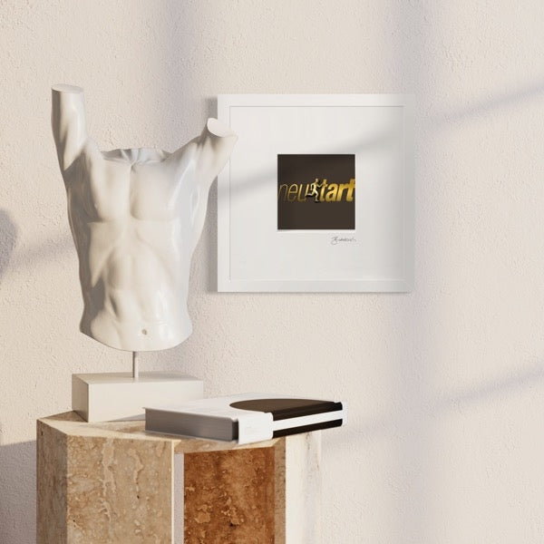3D-Wandbild 'Neustart' im Wohnraum, 35x35x7,5 cm