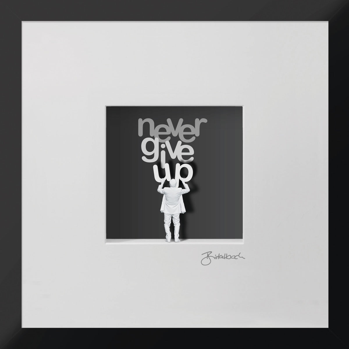 Never Give Up – 3D-Objektbild als Motivationsgeschenk