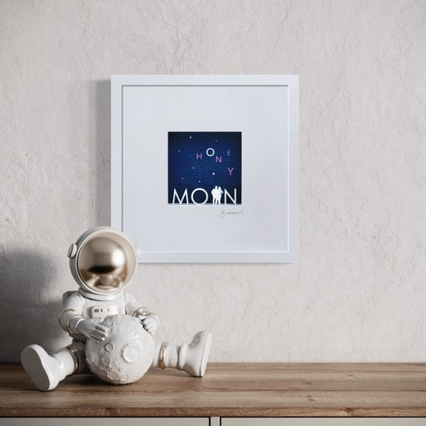 3D-Wandbild 'Honeymoon' im Wohnraum, 35x35x7,5 cm