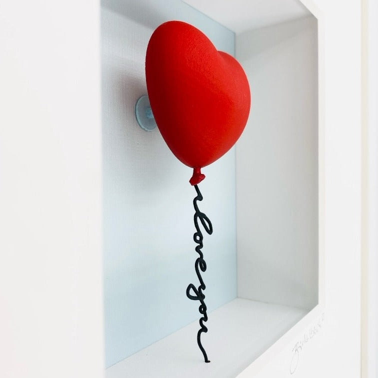 3D-Objektbild 'I Love You', Detailansicht Typografie