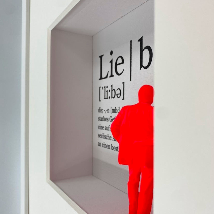 3D-Objektbild 'Definition der Liebe', Detailansicht Typografie