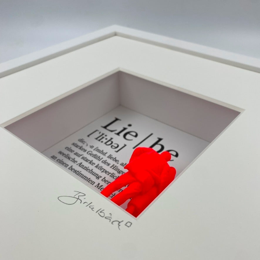 3D-Wandbild 'Definition der Liebe', Seitenansicht mit Tiefenwirkung