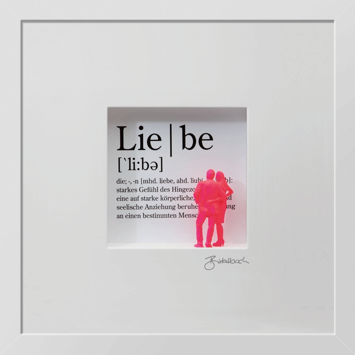 Liebesgeschenk 3D-Objektbild 'Definition der Liebe' mit Typografie