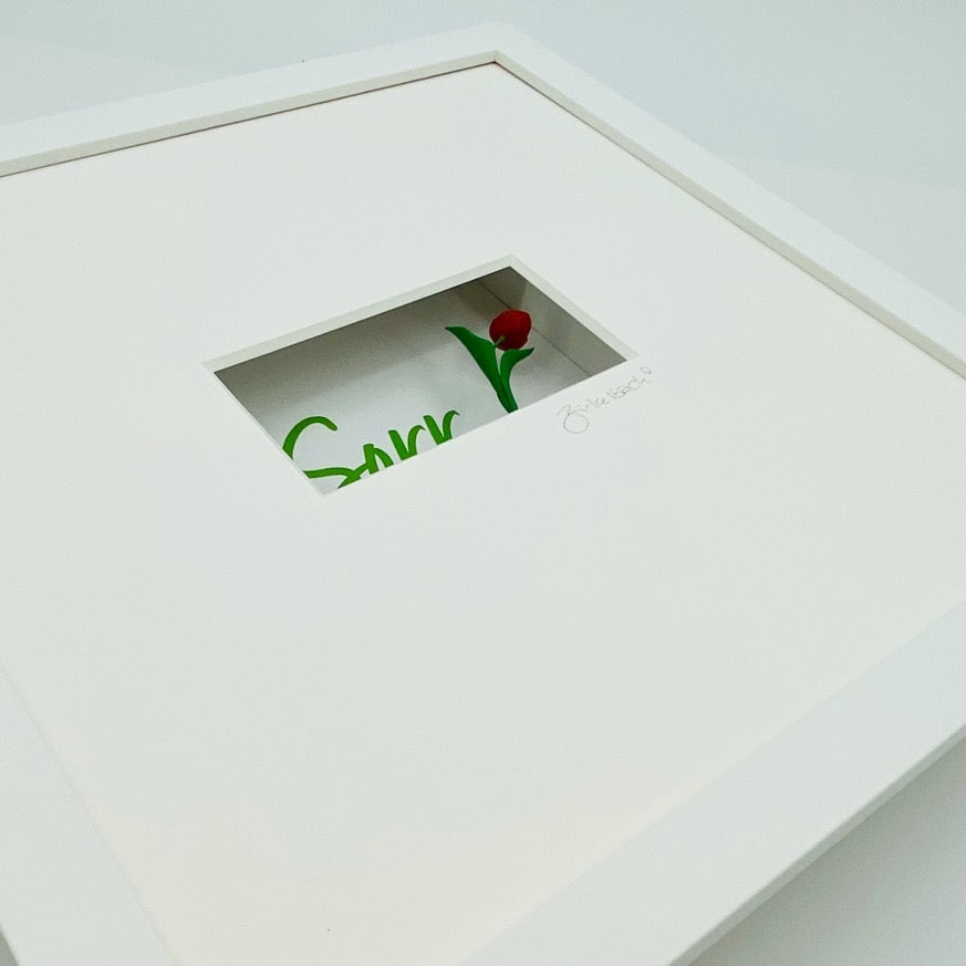 3D-Objektbild 'Sorry', Detailansicht Typografie