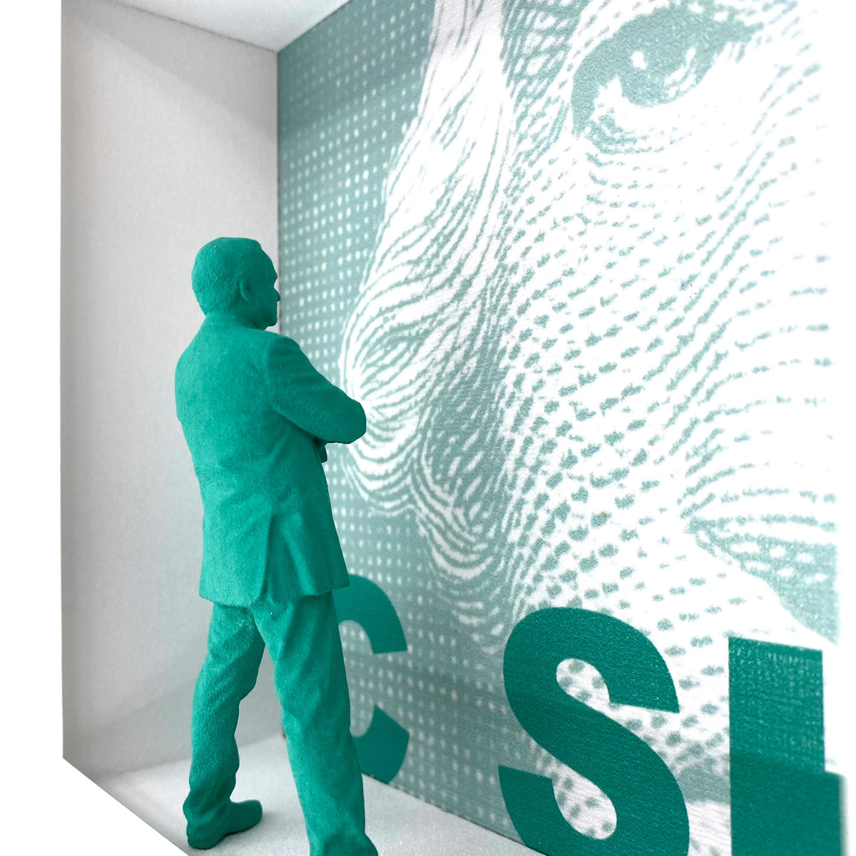 3D-Objektbild 'Cash', Detailansicht Typografie