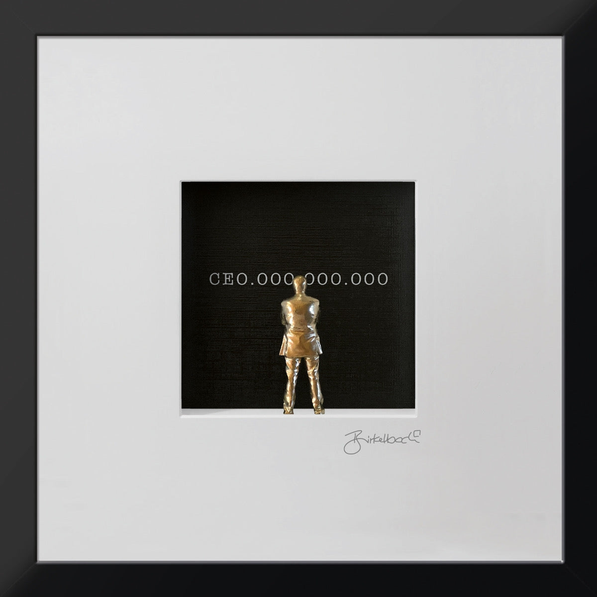 Geschenk 3D-Objektbild 'CEO' mit Typografie aus Nullen