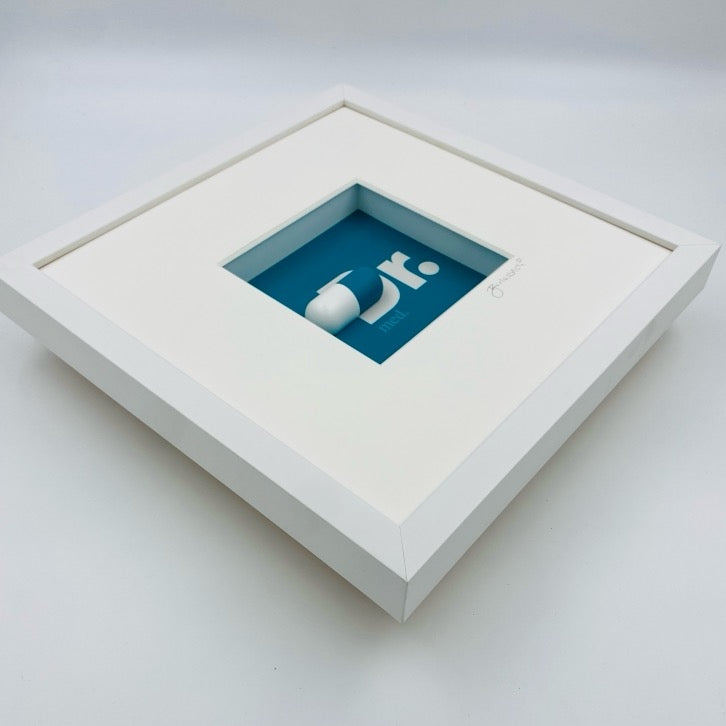 3D-Wandbild 'Dr. med.', Seitenansicht mit Tiefenwirkung