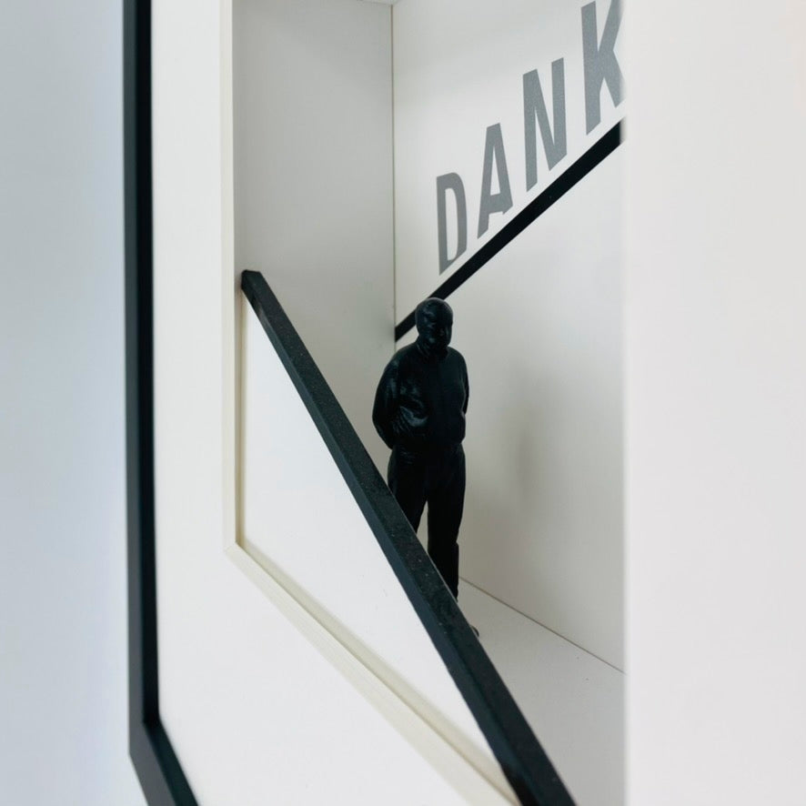 3D-Objektbild 'Mitarbeiterverabschiedung', Detailansicht Typografie