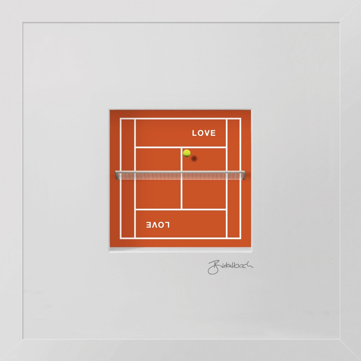 Love Love Tennis – 3D-Objektbild – Hochwertiges Geschenk für Tennisspieler