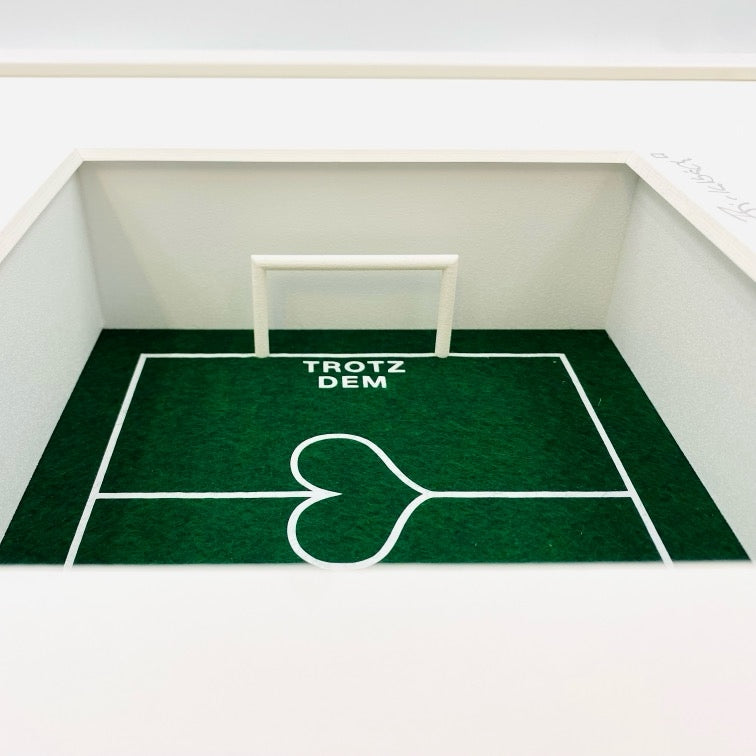 3D-Objektbild 'Fußball-Liebe', Detailansicht Typografie