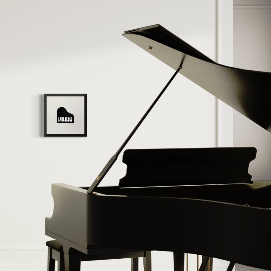 3D-Wandbild 'Piano' im Wohnraum, 35x35x7,5 cm