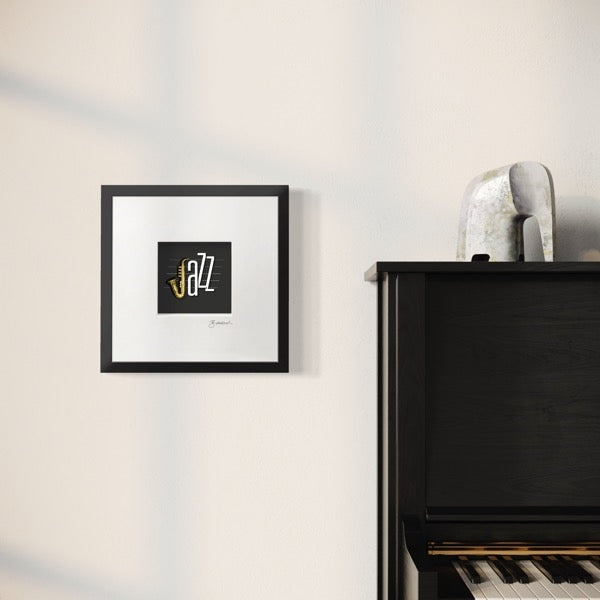 3D-Wandbild 'Jazz' im Wohnraum, 35x35x7,5 cm