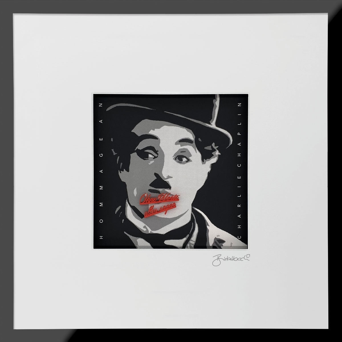 Geschenk 3D-Objektbild 'Charlie Chaplin' mit figurbetonter Typografie