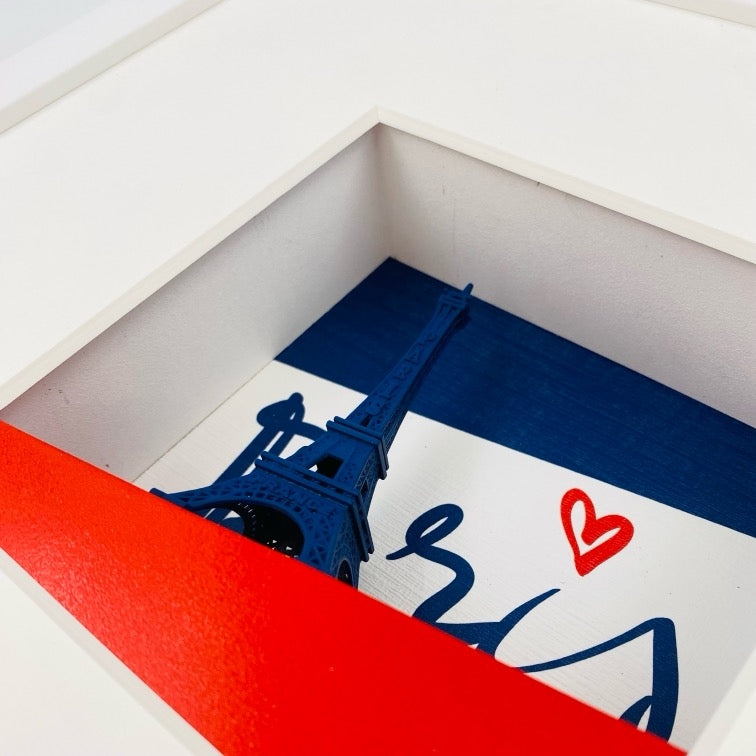 3D-Wandbild 'Paris', Seitenansicht mit Tiefenwirkung