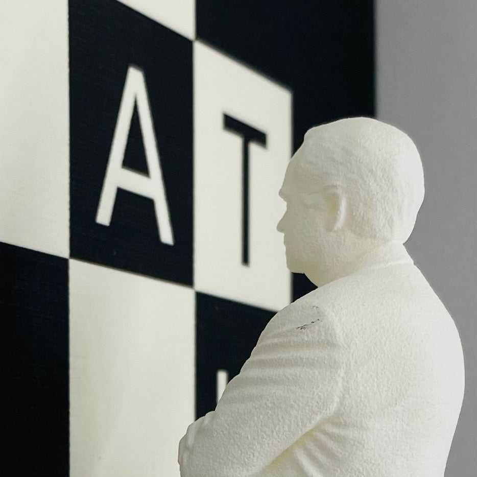 3D-Objektbild 'Strategy', Detailansicht Typografie