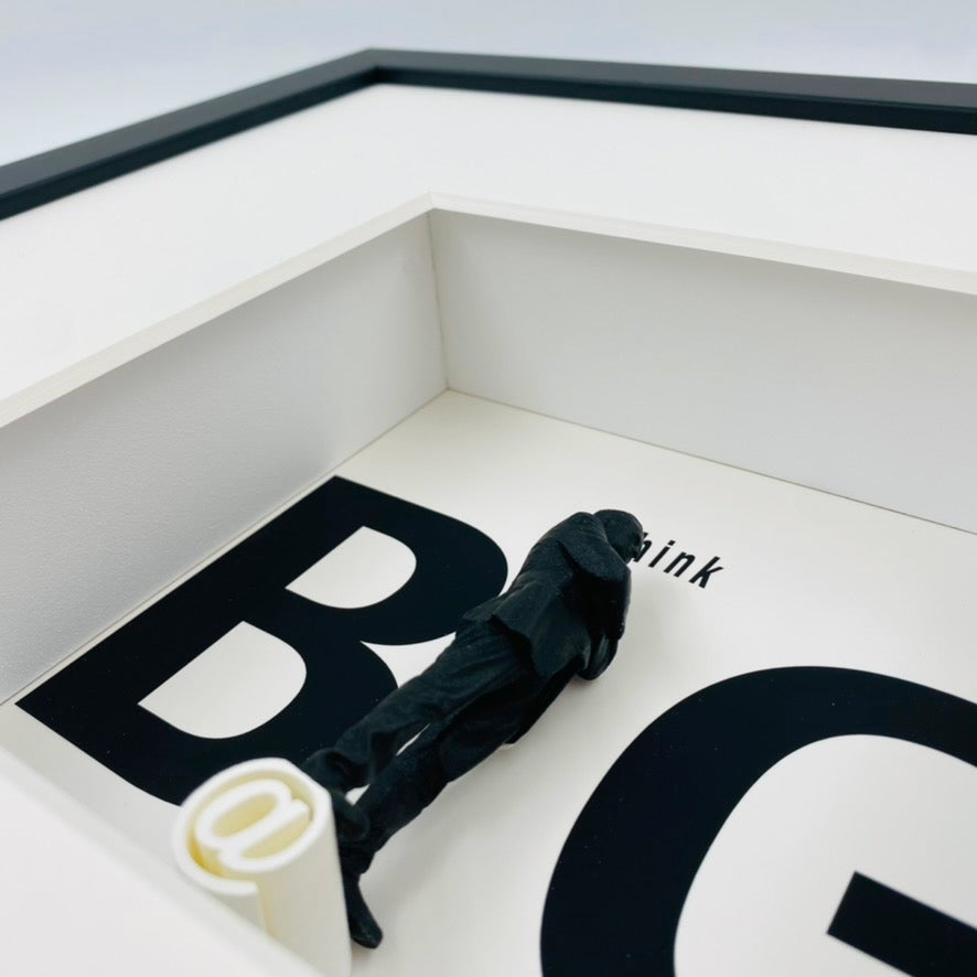 3D-Wandbild 'Think Big', Seitenansicht mit Tiefenwirkung