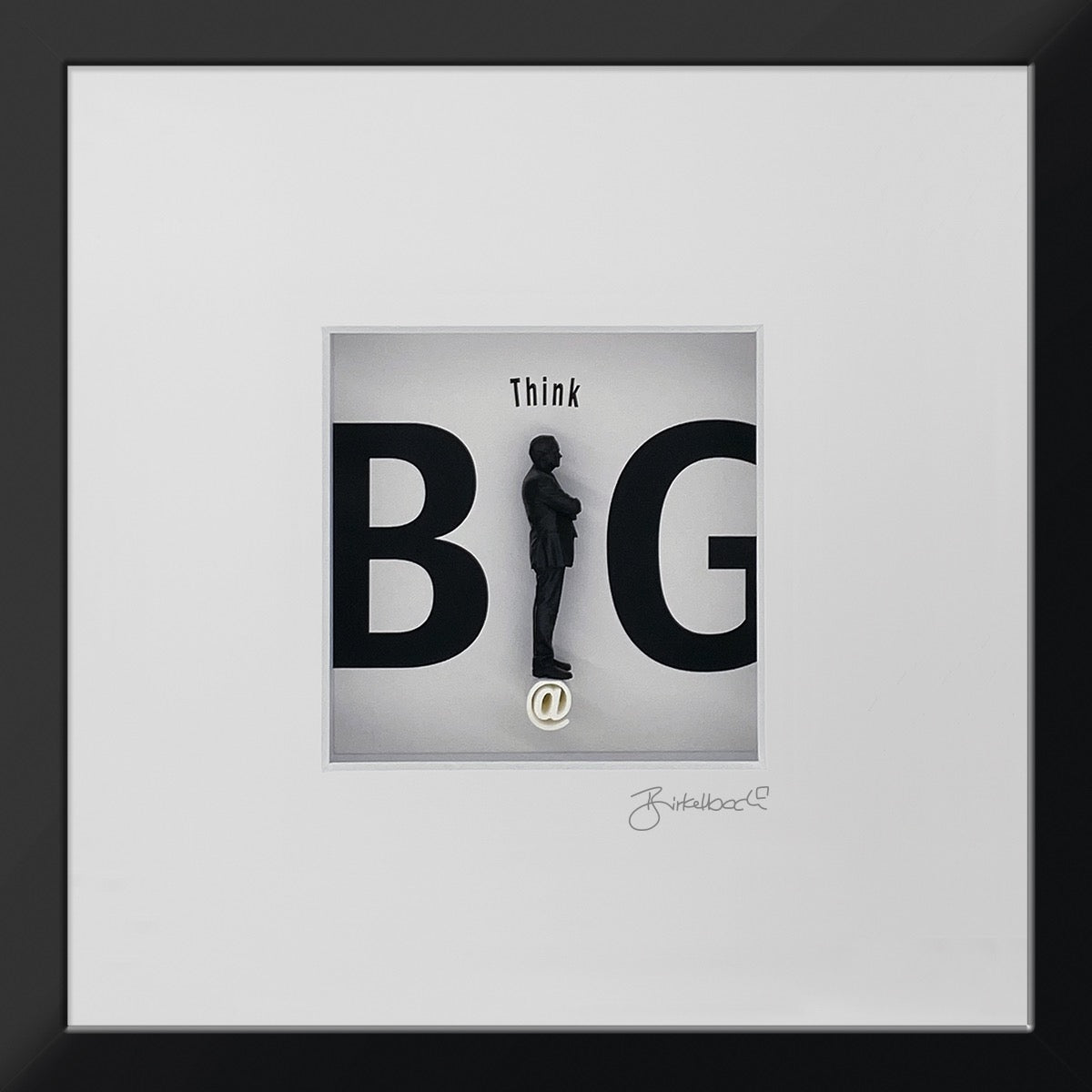 Geschenk 3D-Objektbild 'Think Big' mit plastischer Typografie