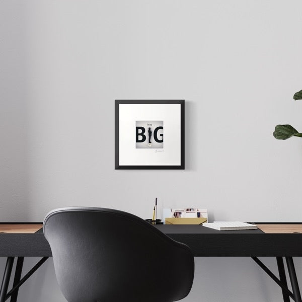 3D-Wandbild 'Think Big' im Wohnraum, 35x35x7,5 cm