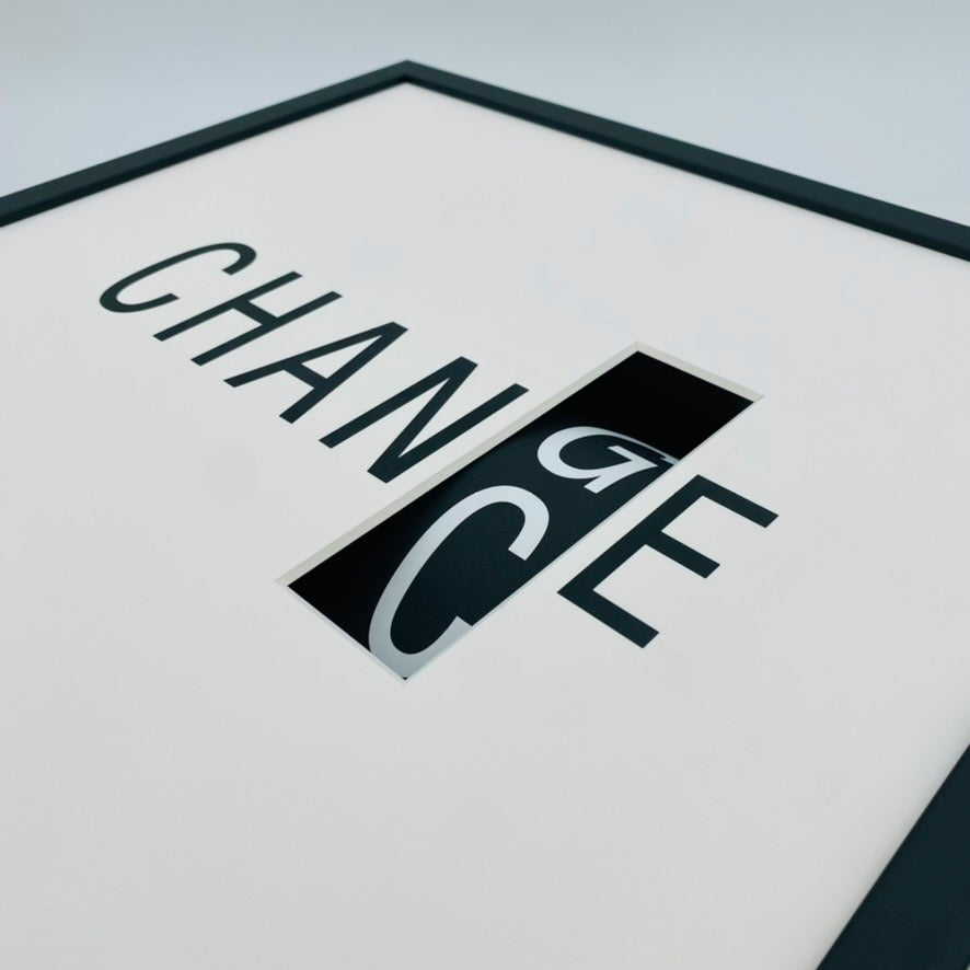 3D-Wandbild 'Change als Chance', Seitenansicht mit Tiefenwirkung