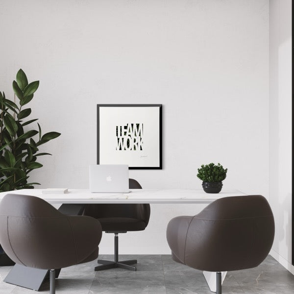 3D-Wandbild 'Team Work' im Wohnraum