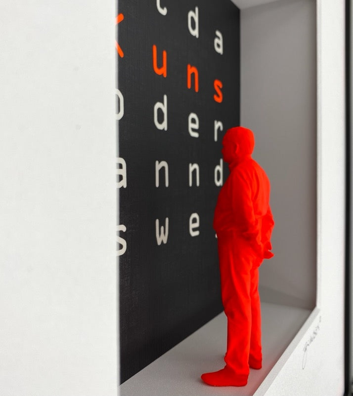 3D-Wandbild 'Ist das Kunst?', Seitenansicht mit Tiefenwirkung