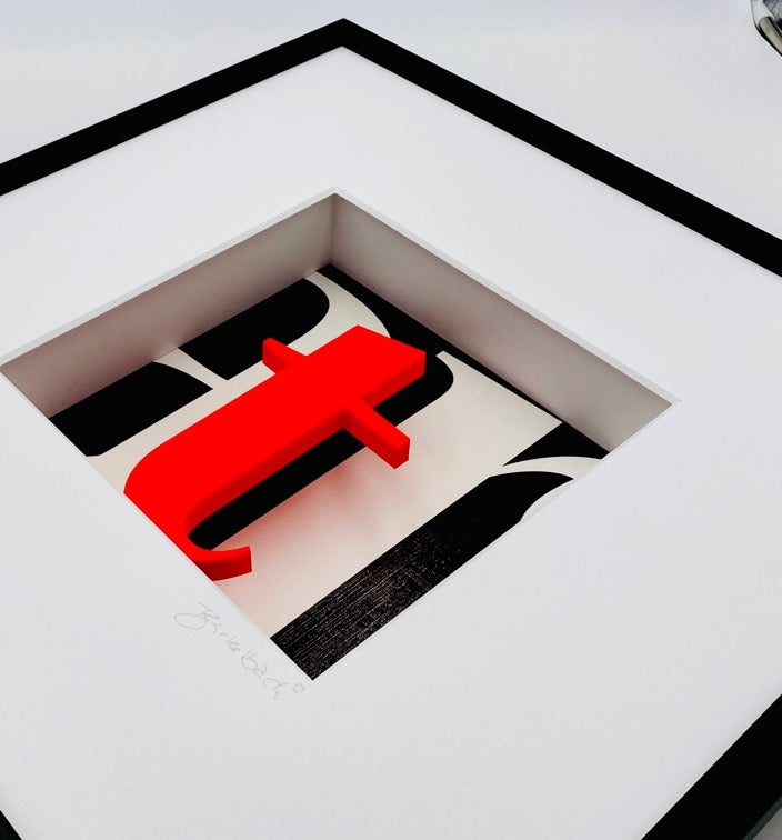 3D-Objektbild 'ART', Detailansicht Typografie