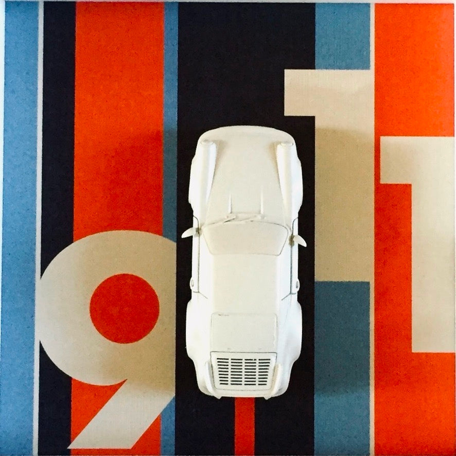 3D-Objektbild 'Porsche 911', Detailansicht Rennstreifen