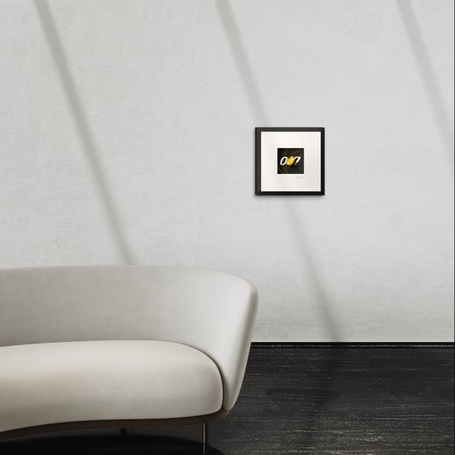 3D-Wandbild '007' im Wohnraum