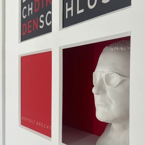3D-Objektbild 'Bertolt Brecht', Detailansicht Gipsbüste
