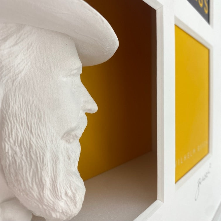 3D-Objektbild 'Wilhelm Busch', Detailansicht Gipsbüste