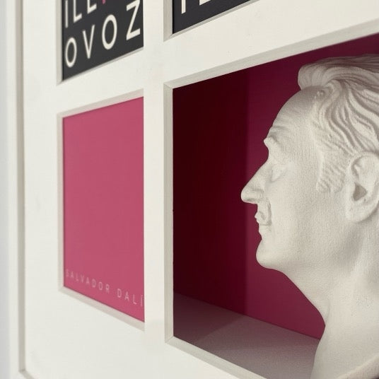 3D-Objektbild 'Salvador Dalí', Detailansicht Gipsbüste