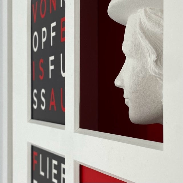 3D-Objektbild 'Marlene Dietrich', Detailansicht Gipsbüste