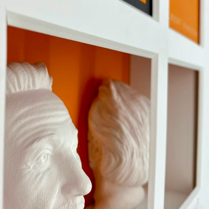 3D-Objektbild 'Albert Einstein', Detailansicht Gipsbüste