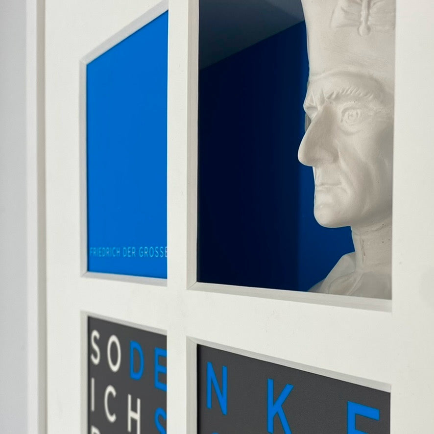3D-Objektbild 'Friedrich der Große', Detailansicht Gipsbüste