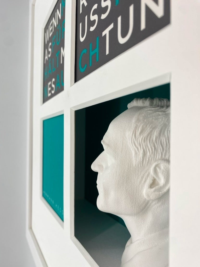 3D-Objektbild 'Hermann Hesse', Detailansicht Gipsbüste