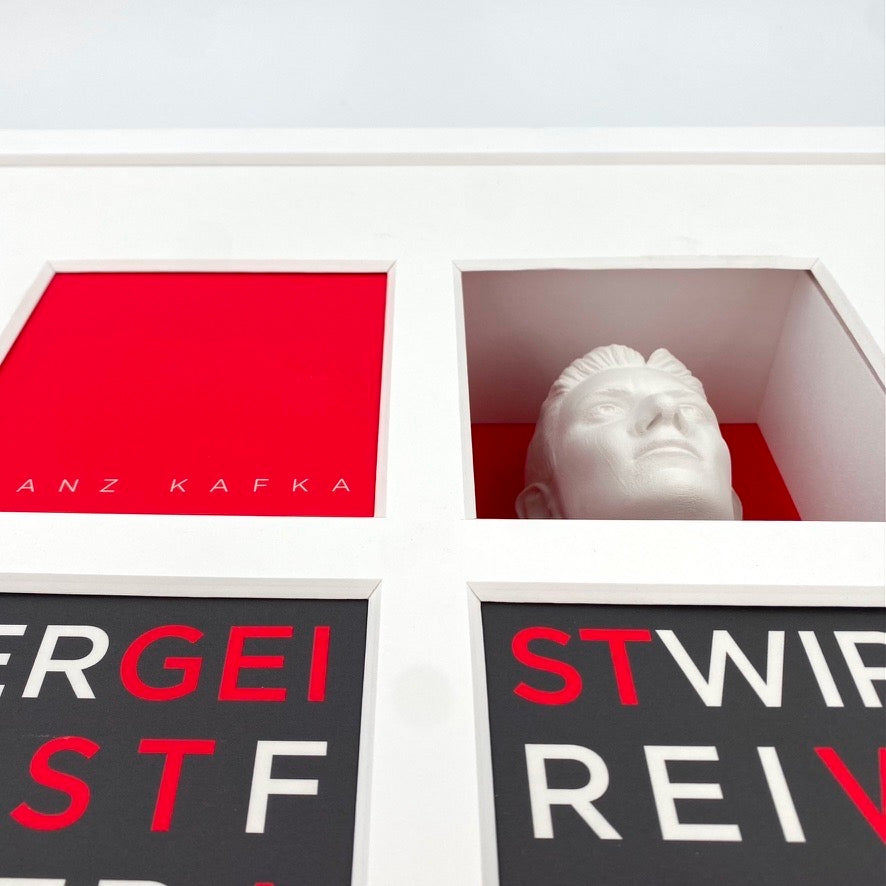 3D-Objektbild 'Franz Kafka', Detailansicht Gipsbüste