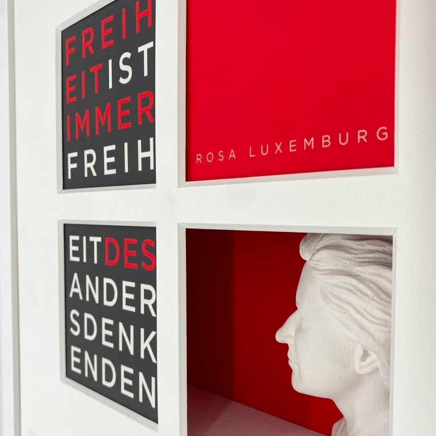 3D-Objektbild 'Rosa Luxemburg', Detailansicht Gipsbüste
